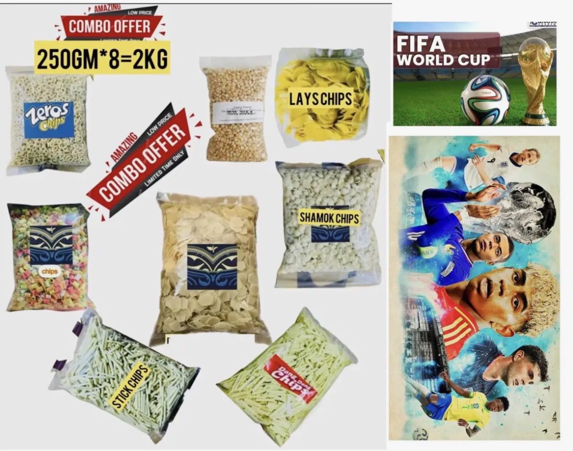 World Cup 26 Chips (Ready To Fry ) combo offers-2kg(with mosla free)